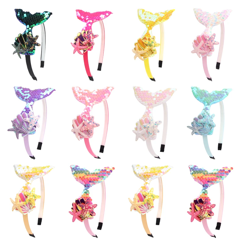 Cute Disney Mermaid Headband For Girls Princess Birthday Party Hairband Festival Cosplay DIY Hair Accessories Women Gift