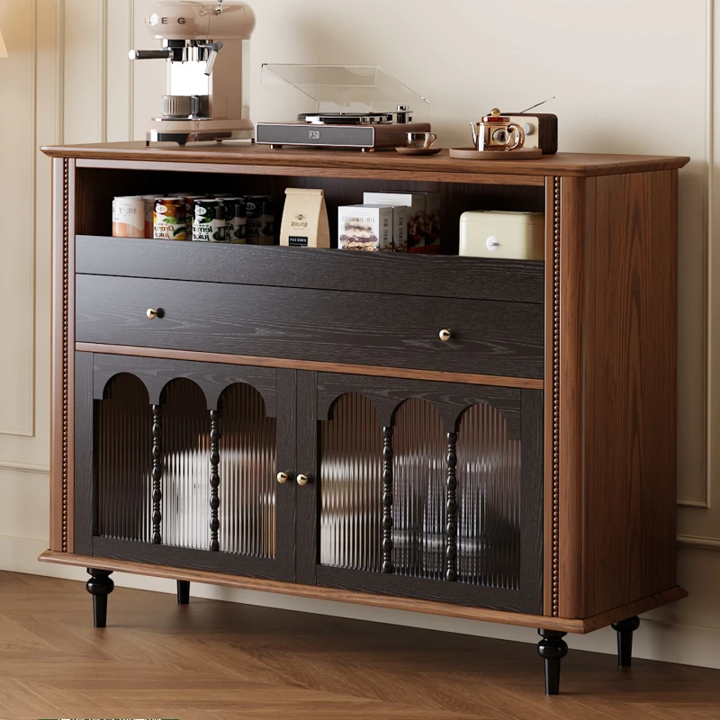 

Solid wood medieval retro style dining cabinet household kitchen living room cabinet against the wall 거실장Living room furniture