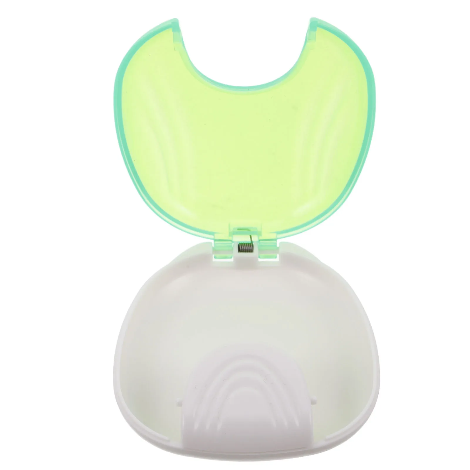 

Tooth Saver Necklace Light Green Retainer Case Travel Press Design Shell Shape Transparent Material Braces Container Aligner Box