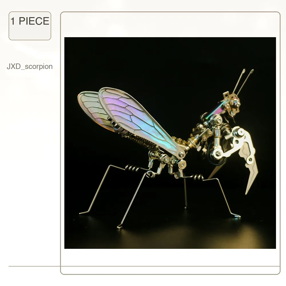 DIY Mechanical Insects Model Model Kit Animals Metal Wasp Scorpion Mantis Prayer Model 3D Puzzles toys for Children Adults gifts