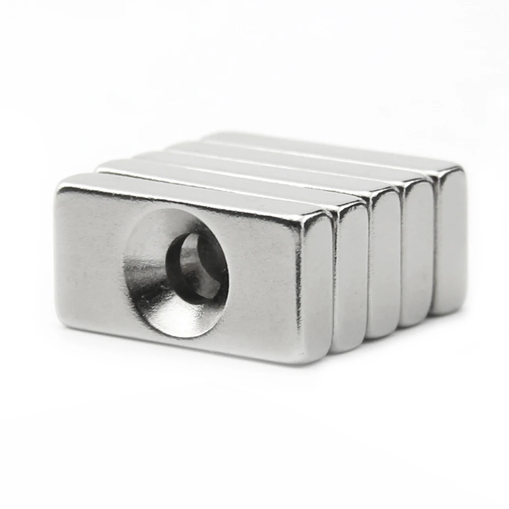 10pcs 30x20x10mm hole:5mm /double hole Block NdFeB Neodymium Magnet N35 30x20x10-5 mm Super Powerful Permanent Magnetic