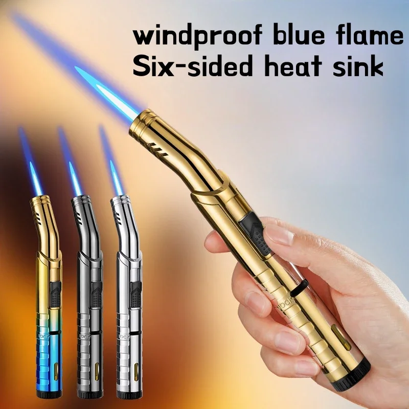 HOT Windproof High-Flame Direct-flush Gas Lighter Multifunctional Outdoor Fire Camping Barbecue Butane Welding Torch Home Tools