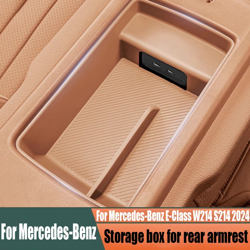 

Rear armrest box silicone storage pad car interior decoration modification part For Mercedes-Benz E-Class W214 S214 2024
