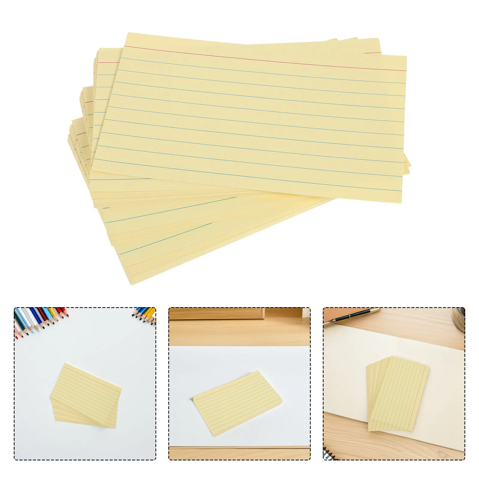 300Pcs Thick Index Cards 3x5 White Ruled Lined Study Guide Note Cards No Ink Bleed Portable Revision Flashcards School Supplies