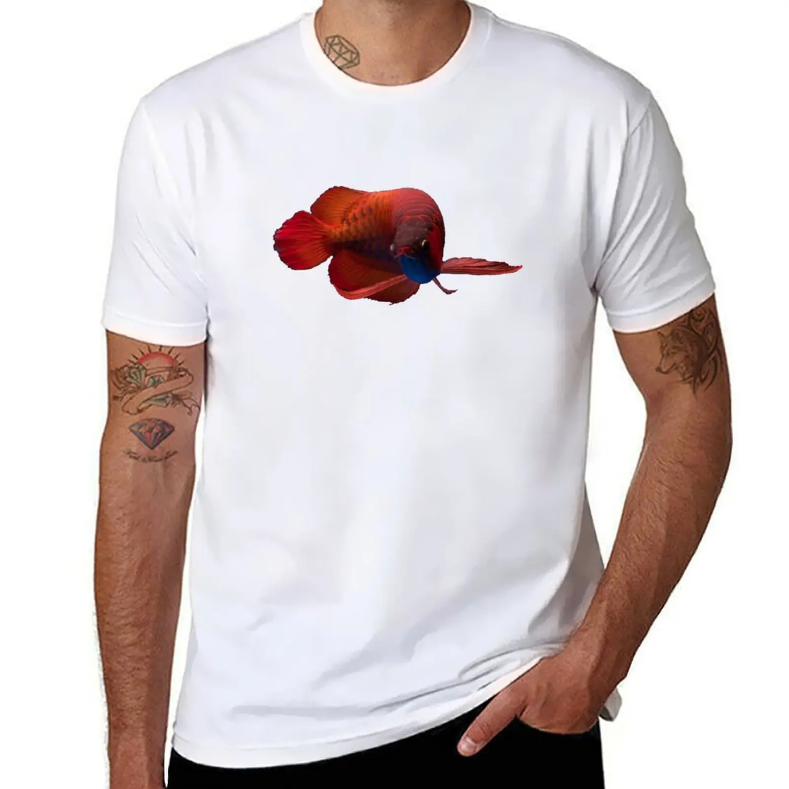 

Red Arowana T-Shirt man graphic t shirt t shirts for man cotton soft T-Shirt