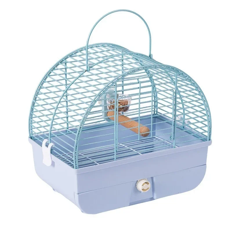 Portable Travel Bird Cage for Parakeets Cockatiels Outdoor Use Lightweight Easy Carry Pet Bird House