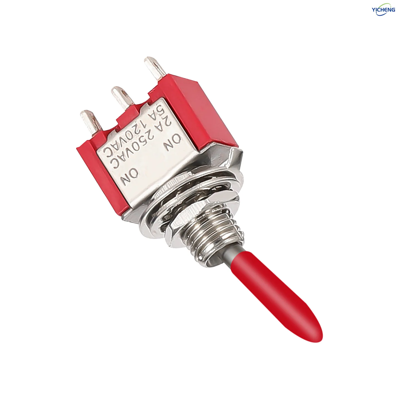 10Pcs 6mm Small Red switch rocker switch 2A/125V 5A/250VAC,toggle switch handle soft leather cover anti-static insulation sheath