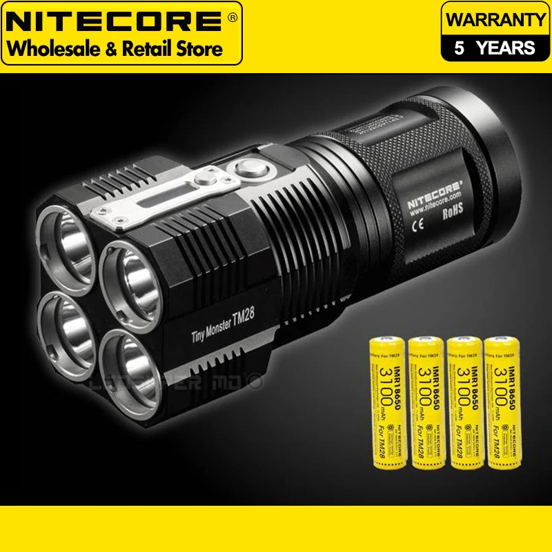 كشاف 6000 لومن Nitecore TM28 مصباح يدوي LED عالي الطاقة مع بطاريات 4*3100 مللي أمبير 18650 #1