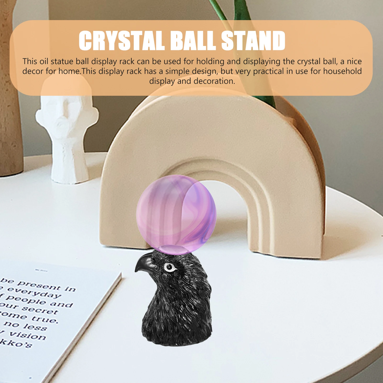 

Crystal Ball Base Resin Owl Display Rack Crystal Ball Stand Decorative Pedestal for Home Balls Displaying Base