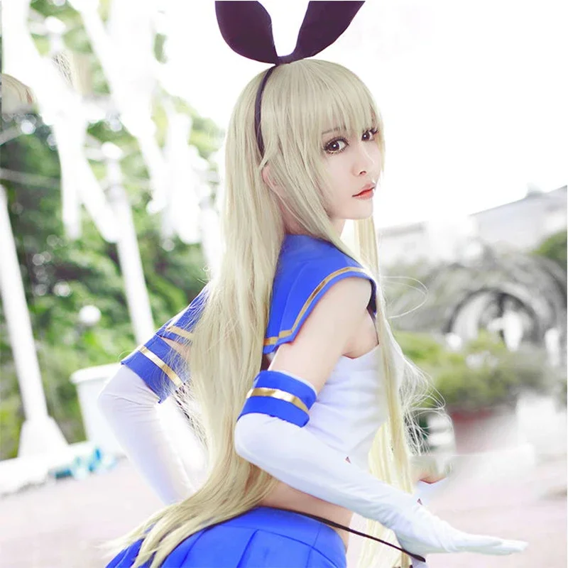 Anime Shimakaze cosplay wig Kantai Collection costume play wigs Halloween costumes hair NEW High quality