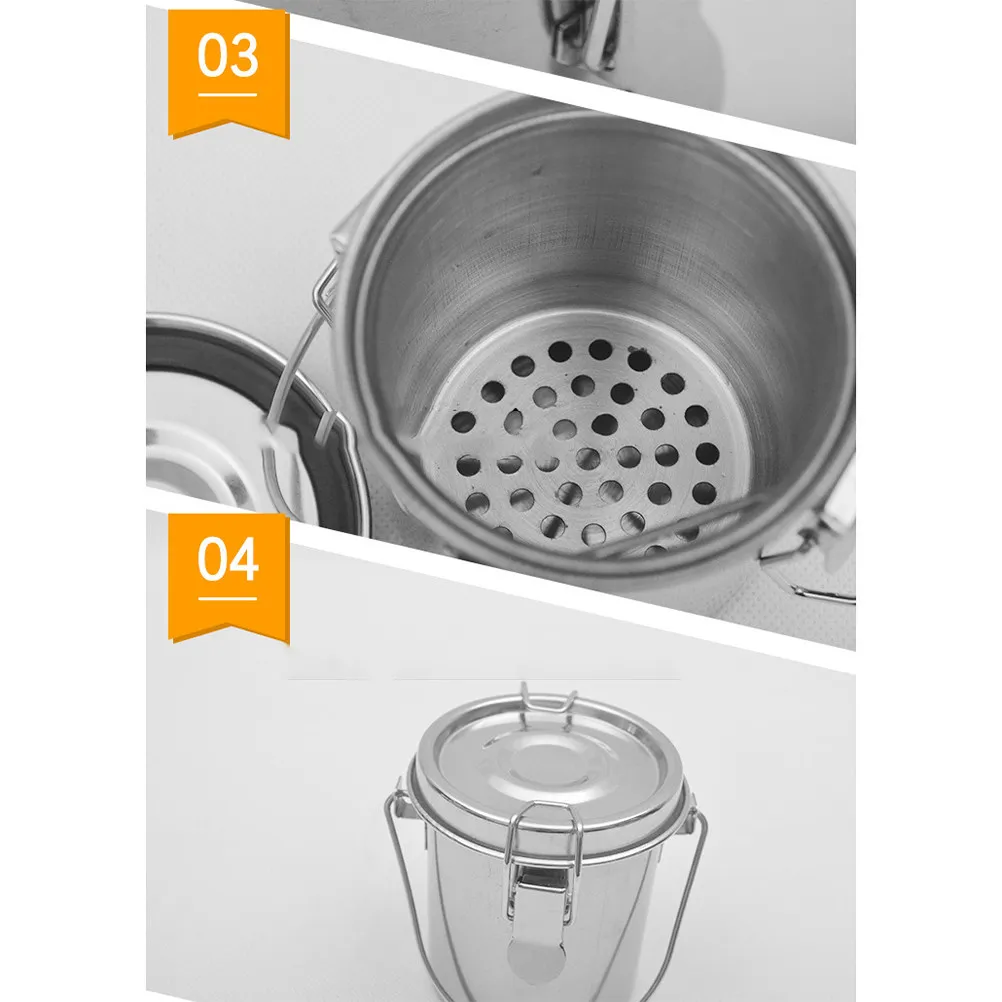 Stainless Steel Painting Brush Washing Bucket Portable Cover Suitable for Outdoor Travel Art Class Watercolor Washer view 3