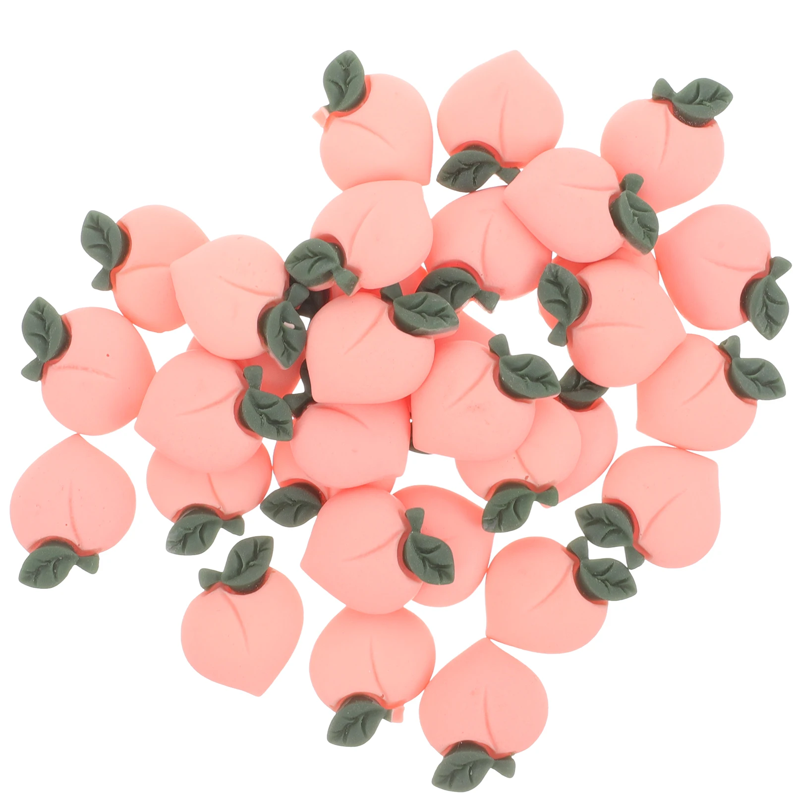 

30pcs Peach Charms Earring Decor Diy Phone Shell Ornament Mobile Accessories Craft Birthday Gift Simulation Peach Charms Diy