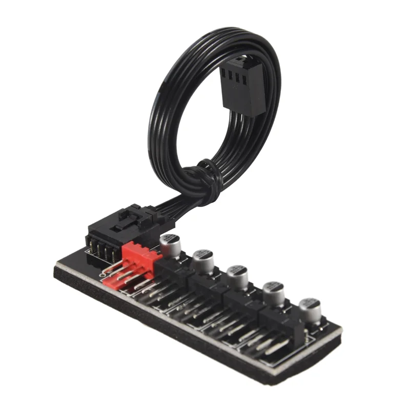 New--5 Port PC Fan Hub Splitter Speed Controller Adapter For 4 Pin PWM Cooler Cooling Fan Computer Cables Connectors