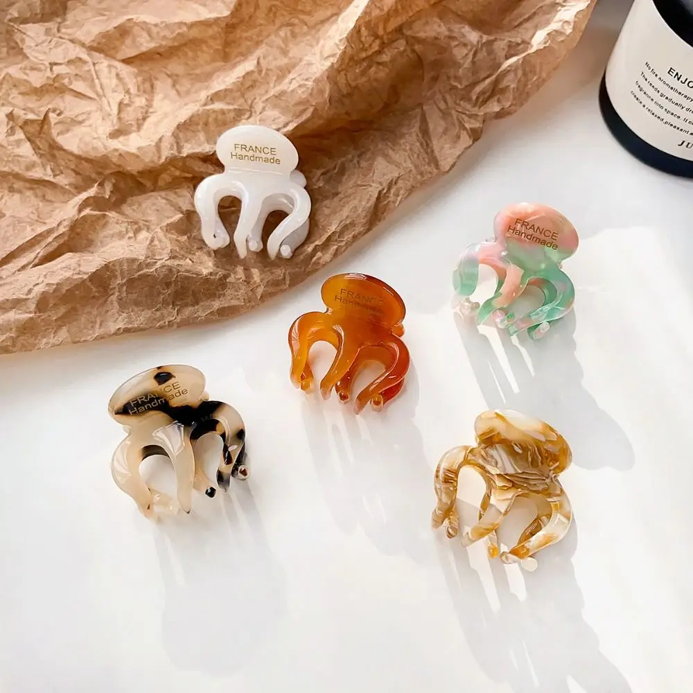 

Acetate Pumpkin Grab Clip Small Hollow Out High Ponytail Fixed Artifact Hairpin Shark Clip Korean Style Retro Mini Hair Claw