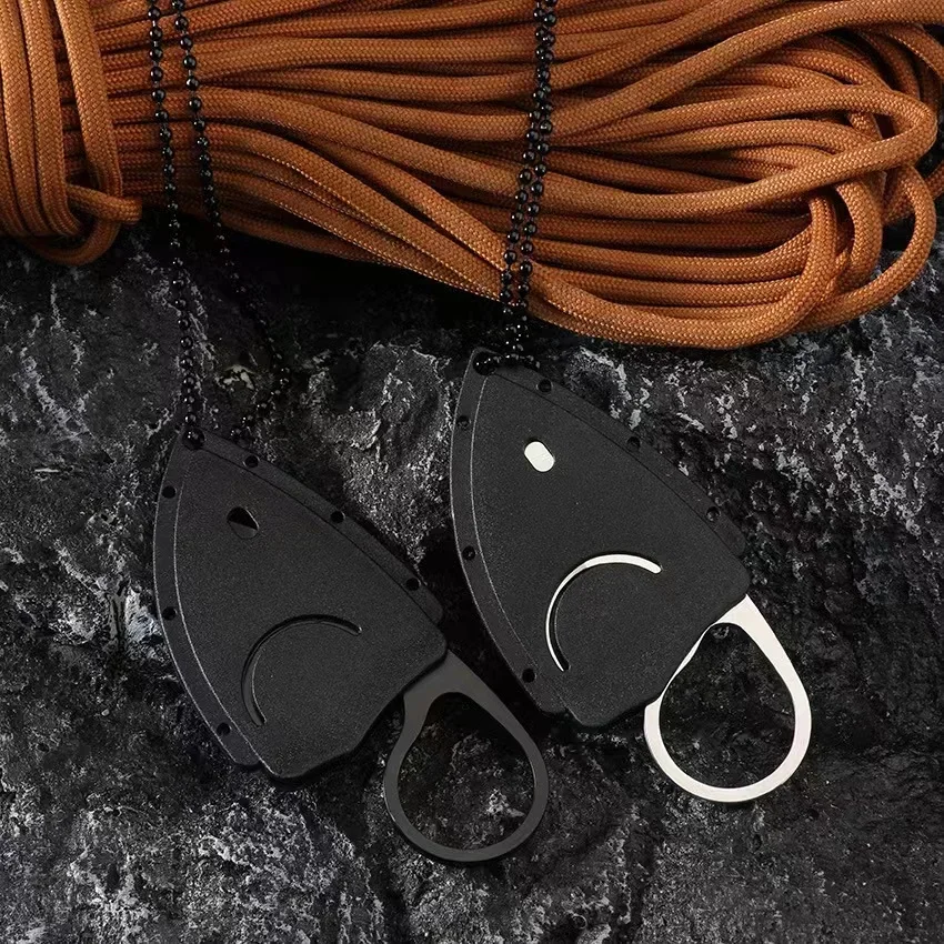 New stainless steel outdoor knife, mini camping fixed knife, survival chain knife, multi-purpose portable knife multitool