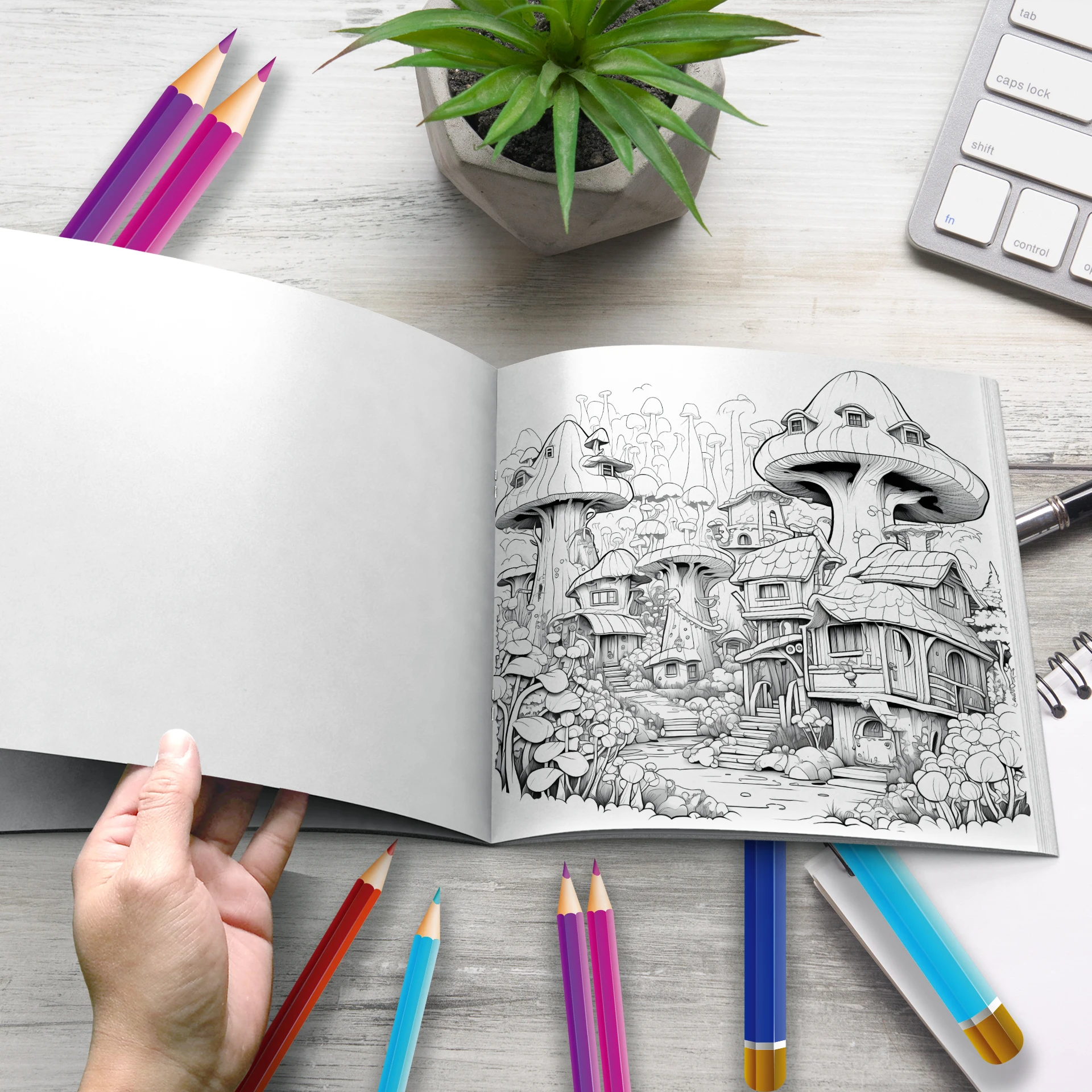 Adult Picture Book Treehouse Wonderland Coloring Book 20 Page For Relieve Stress Kill Time Kid Graffiti Painting Drawing