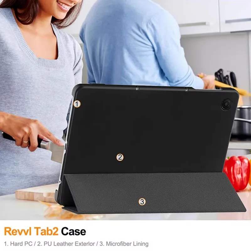 Für T-Mobile Revvl Tab 2 10,1 zoll 2025 Tri-Folding Stand Smart Tablet Fall Leder Abdeckung Funda Revvl Tab 2 2025 10,1 "Tablet shell