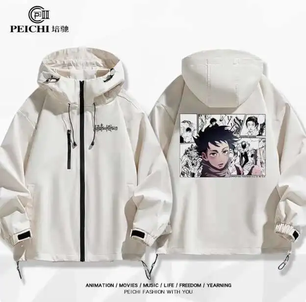 Аниме Дзюдзюцу Кайсен Оккотцу Юта Ветровка Куртка Толстовка Косплей Осень Зима Мужчины Женщины Пальто Свободные Топы аниме