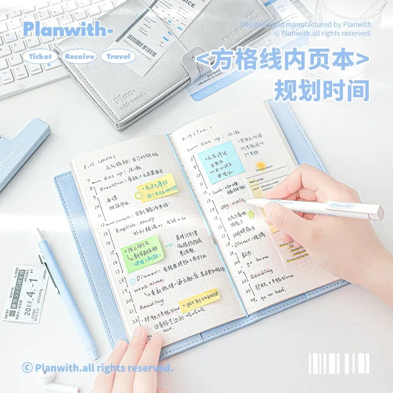 MINKYS بو الجلود دفتر ملاحظات للسفر مخطط سنوي يوميا أسبوعي جدول الأعمال كتاب القرطاسية المدرسية #6
