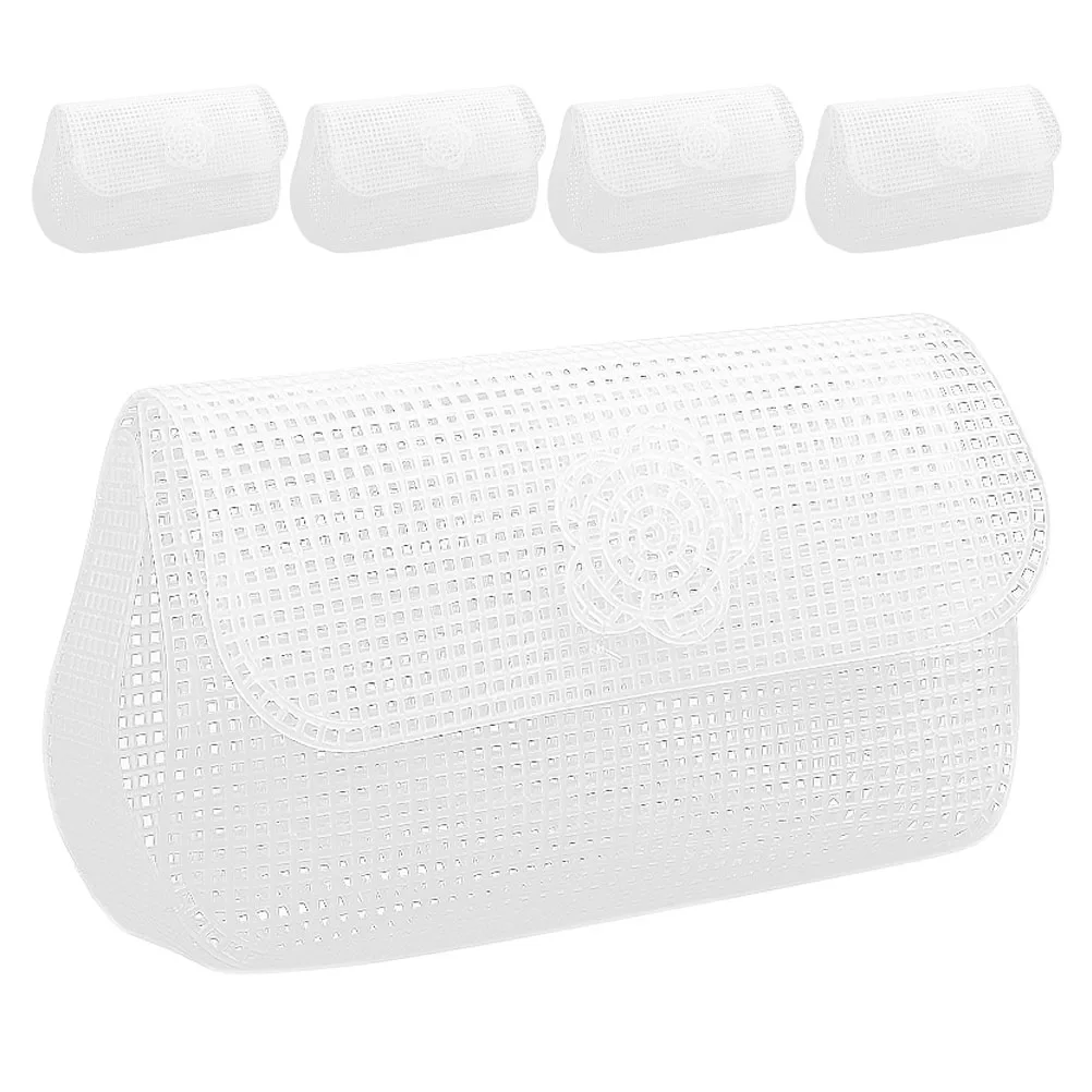 

5Pcs White Plastic Cross Stitch Canvas Sheets Versatile Mesh for Handbag Purse Crossbody Bag Crafting Sewing Yarn Needlework