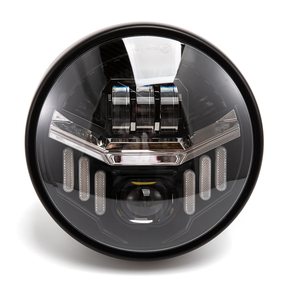 7inch Motorcycle Round Headlight Headlamp For Harley Davidson Sportster Softail Dyna Fat Boy Motorcycle LED Fog Light Assembly