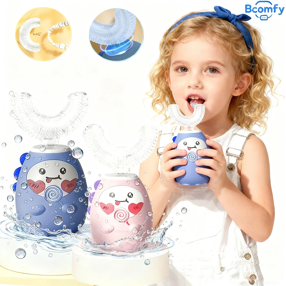 

Children's U-Shaped Electric Toothbrush Food Grade Silicone 360 Degree Rechargeable Smart Toothbrush for Kids Oral Care