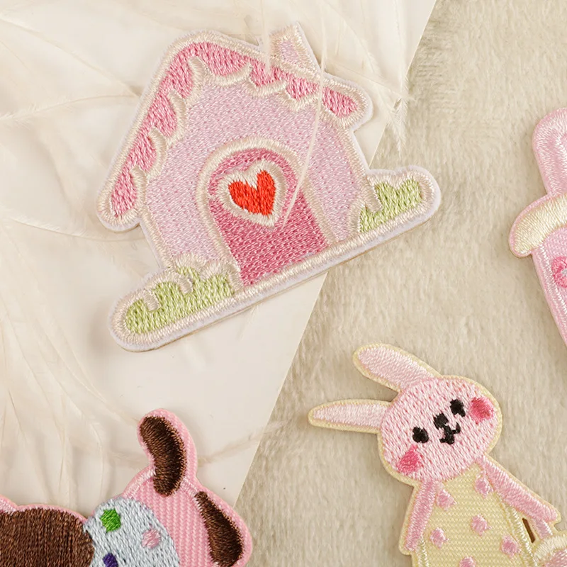 14 Stück Tiere lieben selbstklebende süße Eisen-Aufnäher für Kleidung, bestickt auf Jacken, viele Bulk-Großhandel, Kinderstoffe, DIY-Nähen – Detail 4