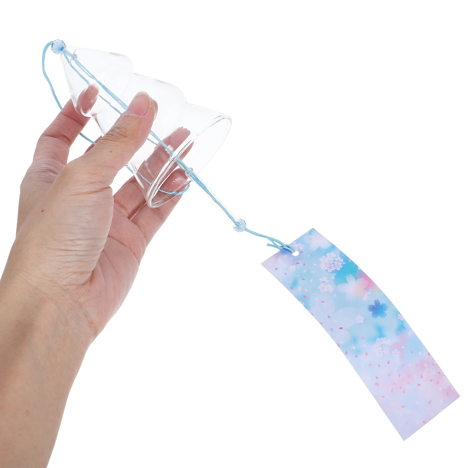 

2Pcs Glass Wind Chime Chic Bell Appearance Relaxing Sound Home Adornment Christmas Wind Chime Glass Craft Ornaments