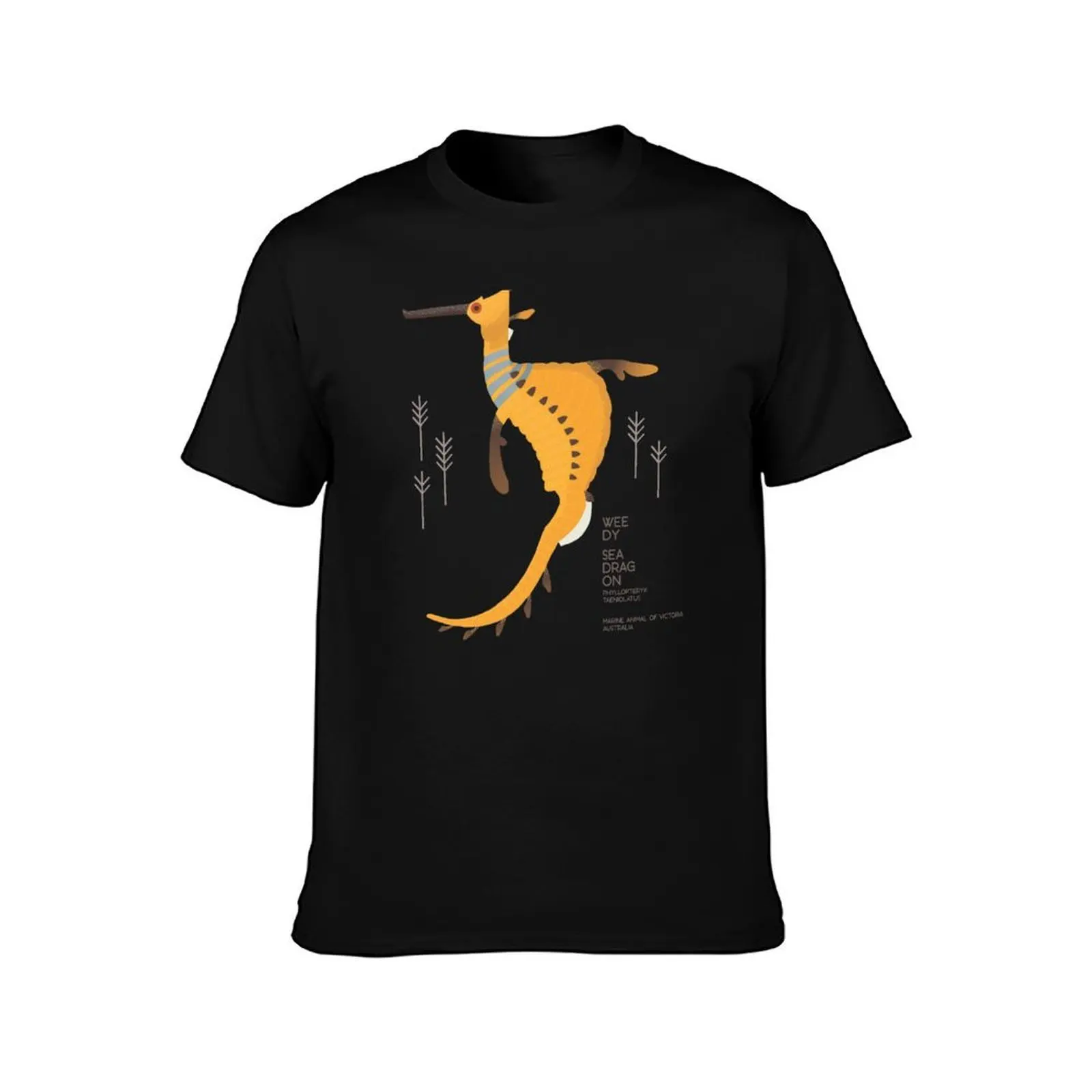 Weedy Seadragon, Marine Animal of Victoria, Australia T-Shirt Large Size Soft Cotton T-Shirt