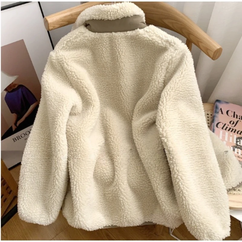 2026 Autumn/Winter New Fashion Fleece Loose Pullover Stand-up Collar Hoodie for Women Fleece Casual and Versatile Loose Pullover