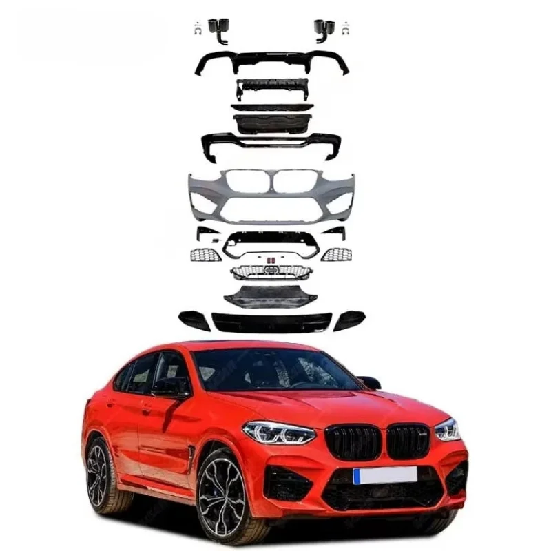 

Для X4 G02 2018-2021 Обновление до X4M STYLE BODE KIT с передним бампером, задним диффузором, насадками для выхлопных газов