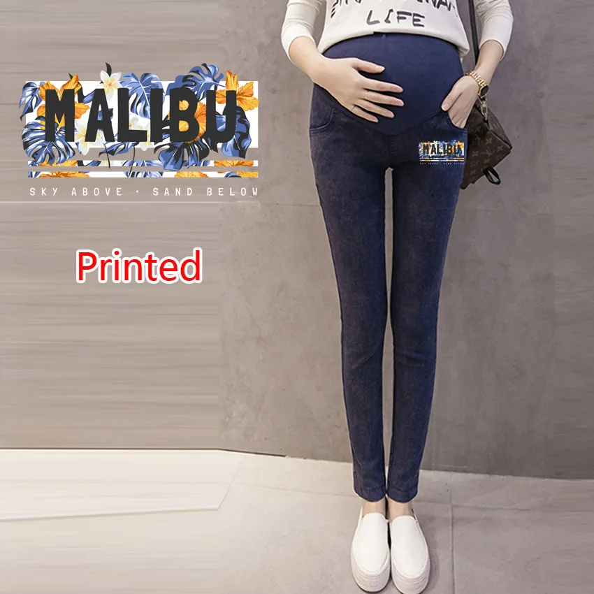 

Модные эластичные джинсы с принтом лепестков цветов для беременных, джинсы из эластичного денима для беременных, узкие брюки для беременных, джинсы, брюки