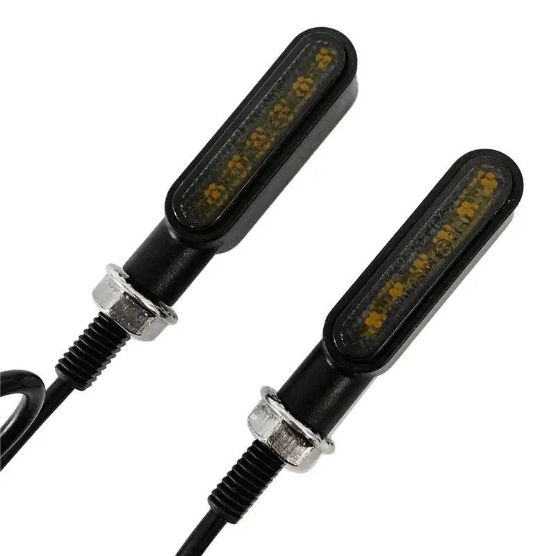 Better-2PCS Motorcycle Dynamic Turn Signals 6LED Motorcycle Blinkers Indicators For Motorbike Scooter Motorcycle Accessories