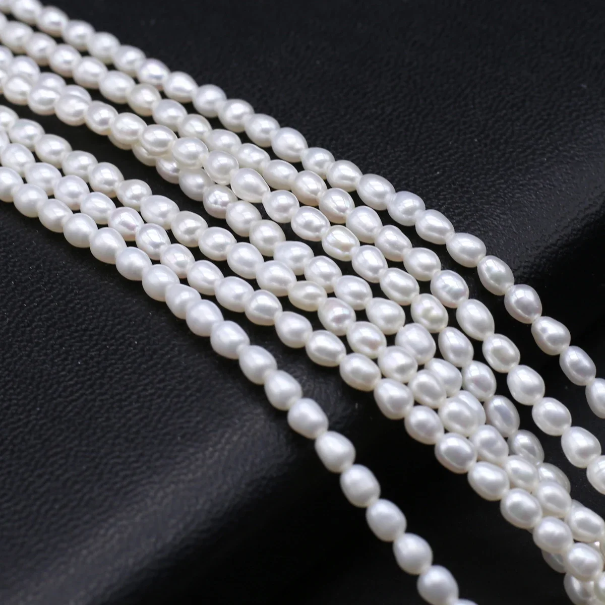 1string Natural Freshwater AAA Rice Shaped Pearl 3-3.5mm High Quality Bead Jewelry Making DIY Necklace Bracelet Accessories Gift