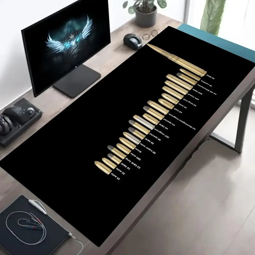 Gun bullet heads Mouse Pad Art Large Gaming Mouse Pad Non-slip Seamed Edge Mousepads Gamer Keyboard Laptop Tablet Mat PC Playmat