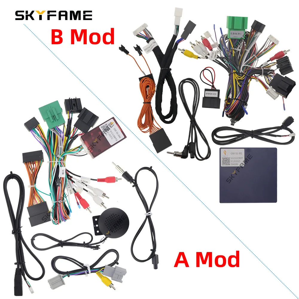 SKYFAME-arnés de cableado de coche, adaptador decodificador de caja Canbus, Cable de alimentación para Chevrolet Silverado S10 D-MAX Spark GMC Canyon GM-SS-04A