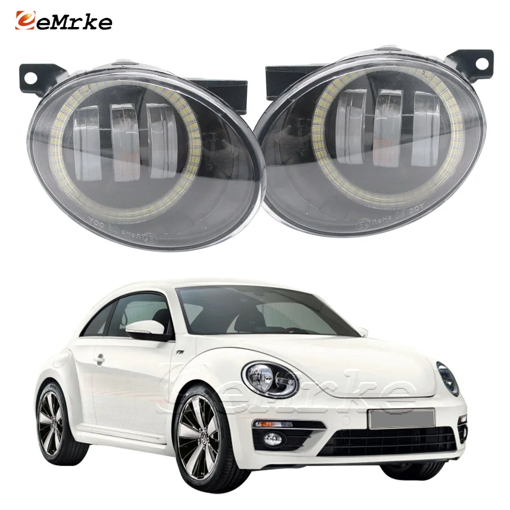 

Led Fog Light Assembly Lens for Volkswagen Beetle Cabrio R-Line / Beetle GSR Novo Fusca 2014-2018 Front Bumper LED Angel Eye DRL