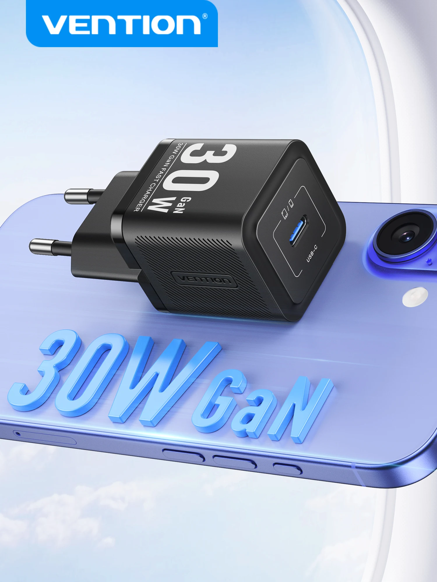 Ładowarka Vention 30W GaN USB-C PD PPS Szybkie Ładowanie do Samsung S25 S24 iPhone 17 16 15 Pro iPad Typ C Szybka Ładowarka do Telefonu — zdjęcie produktu 7