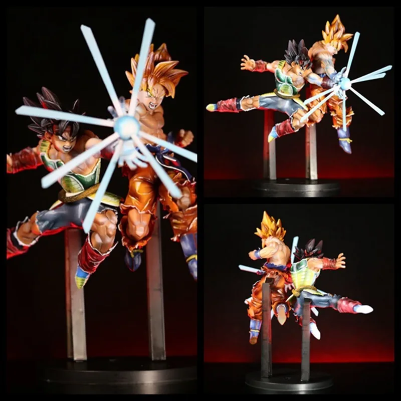 

Dragon Ball Super Saiyan Goku Bardock Father Son 27cm Kamehameha Repainted Battle Scene Action Figure Statue For Anime Fans
