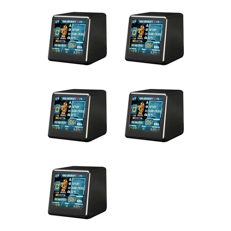 

ABGI-5X NM TV Nmminer Smart TV 1060KH/S Hashrate Nerdminer V2 ESP32 BTC SOLO Lottery Miner & Smart Gift Desktop Clock Black