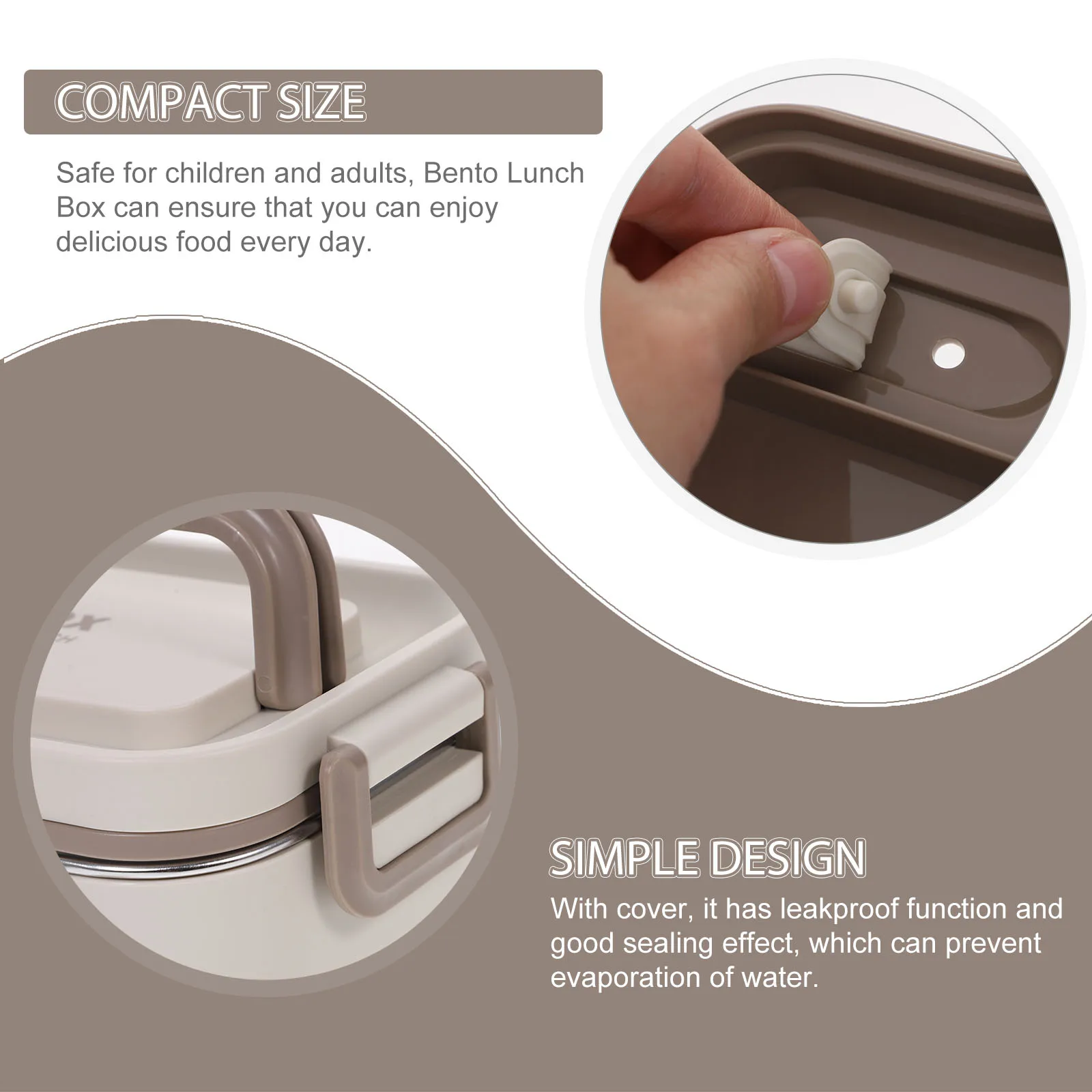 

Stainless Steel Lunch Box Double Layer Bento Food Container Leak Proof Reusable Portable Handle Design Multi Function for School