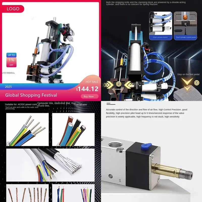 305 Pneumatic Cable Stripper 5mm Sheathed Wire Power Cord Peeling Tool Industrial Pneumatic Wire Stripping Machine