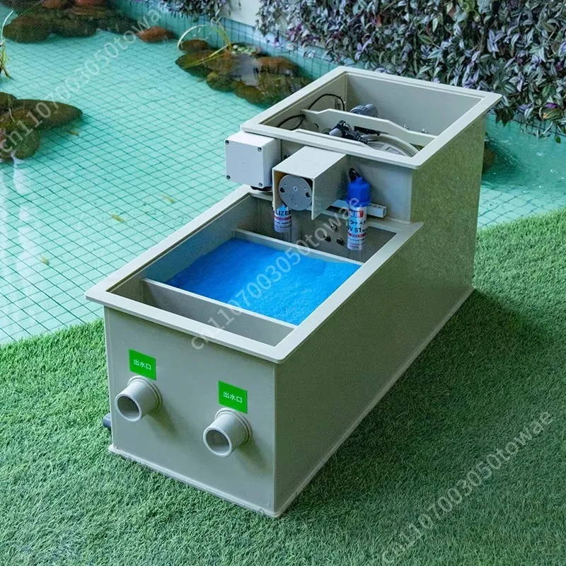 Support Gravity Fed Aquarium Fish Tank Water Filter Home Use Garden Fish Pond Filter System Combine Koi Pond Filter