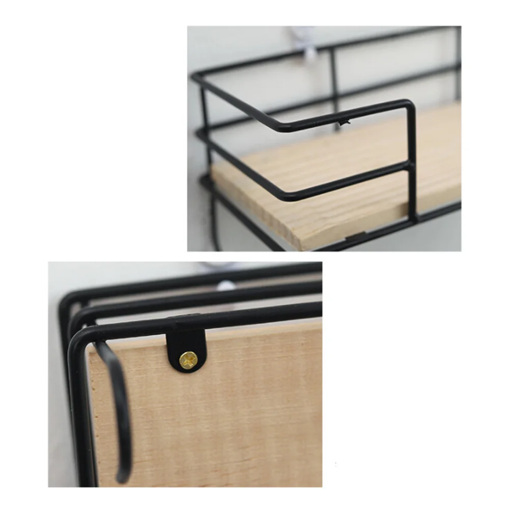 

Hanging Storage Racks Wall Mounted White Shelf Hooks Kitchen Bathroom Decorative Brackets Metal Wire Mesh Storage Solution