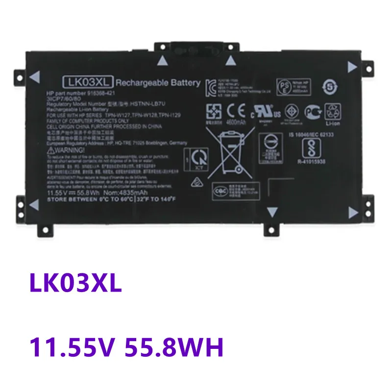 

LK03XL Laptop Battery For HP envy 15 x360 15-bp 15-cn TPN-W127 W128 W129 W134 HSTNN-LB7U HSTNN-UB7I HSTNN-IB8M 11.55V 55.8Wh