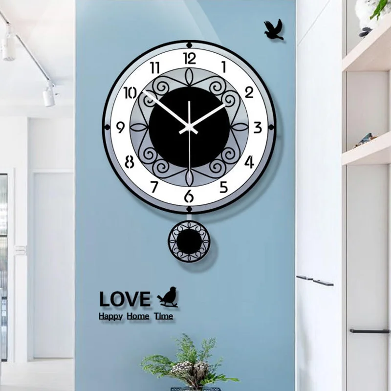 Acrylic wall clock silent wall clock black and white minimalist style is very suitable for modern home or office decoration.