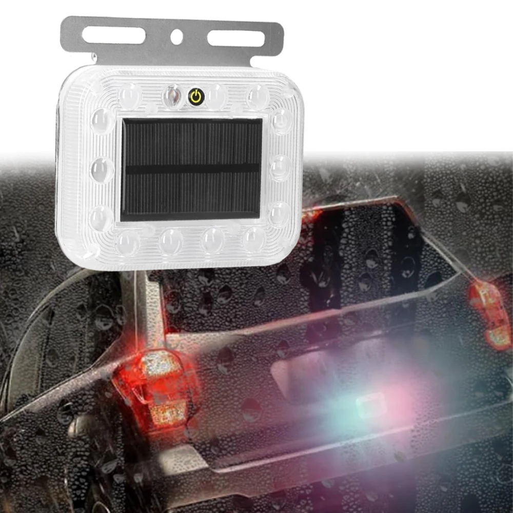 Solar Car Warning Flash Lamp LED Light Super Strong Magnetic Base Car Lamp Car Accessories  Anti-Collision Wide Tail Light