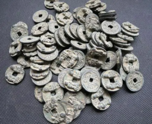 Collect 100pc Chinese Bronze Coin China Old Dynasty Antique Currency Cash