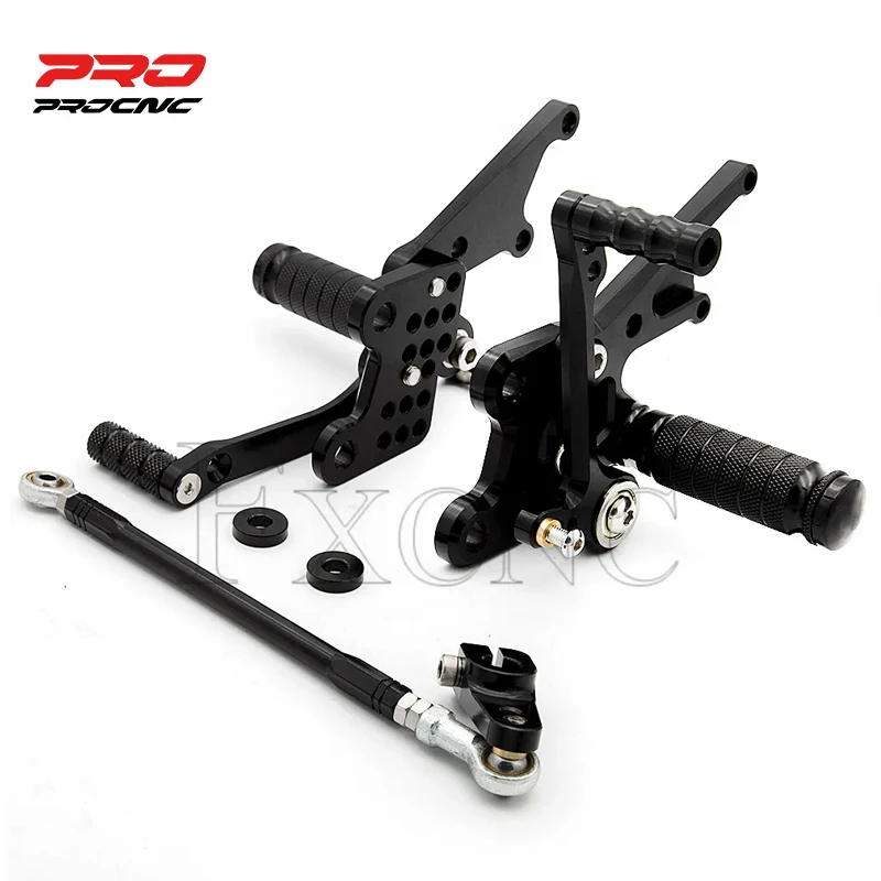 

For KAWASAKI ZX14 ZZR1400 2006-2011 Adjustable Aluminum Motorcycle Rearset Footrest Footpeg Rear Set Footrest Foot peg New