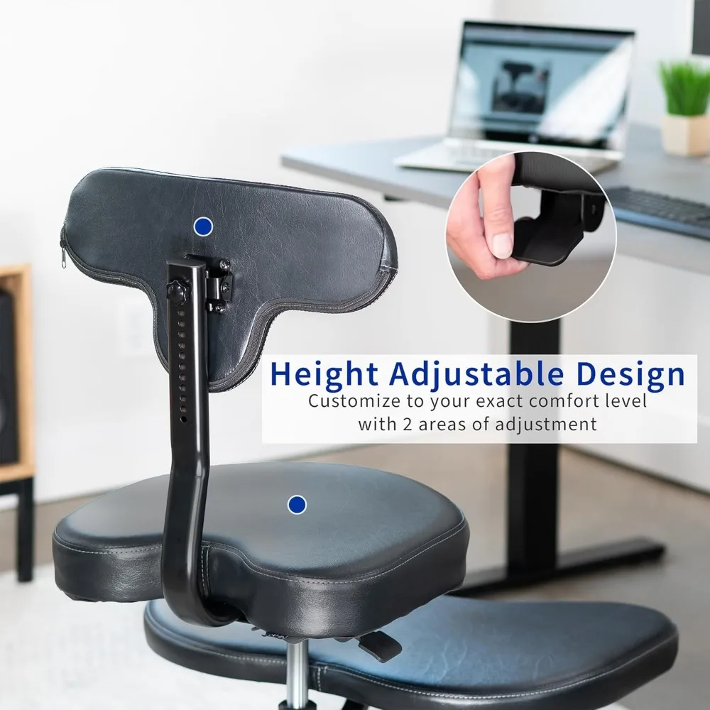 Ergonomic Mobile Cross Legged Desk Chair with Wheels, Home and Office, Flexible Kneeling Chair for Fidgeting, Adjustable Yoga